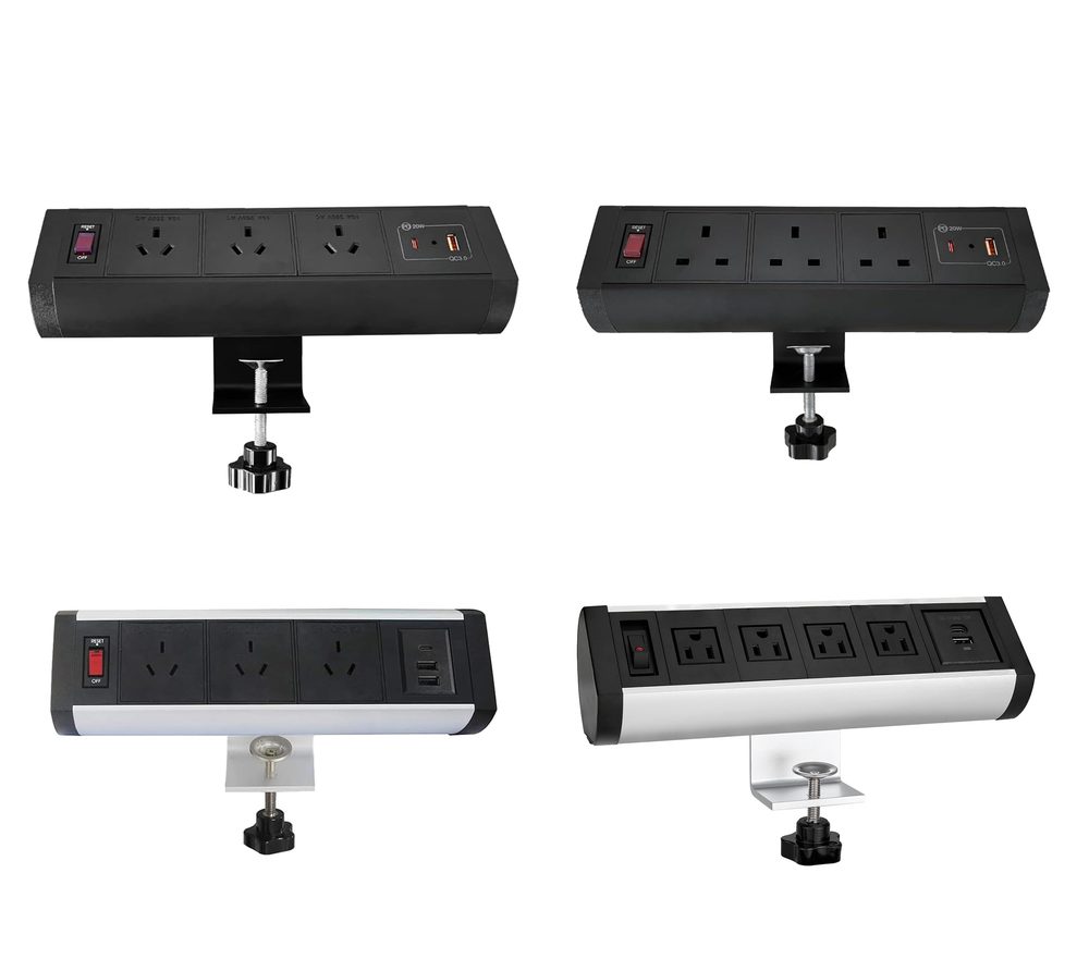 Removable clamp mount power outlet TB-A TB-B