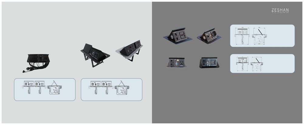 Aluminum panel hidden pop up outlet ZSH series