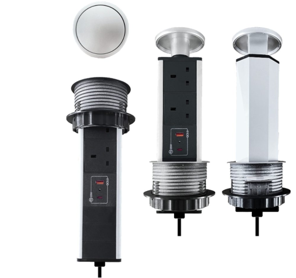 Pull up outlet ZSK round recessed socket